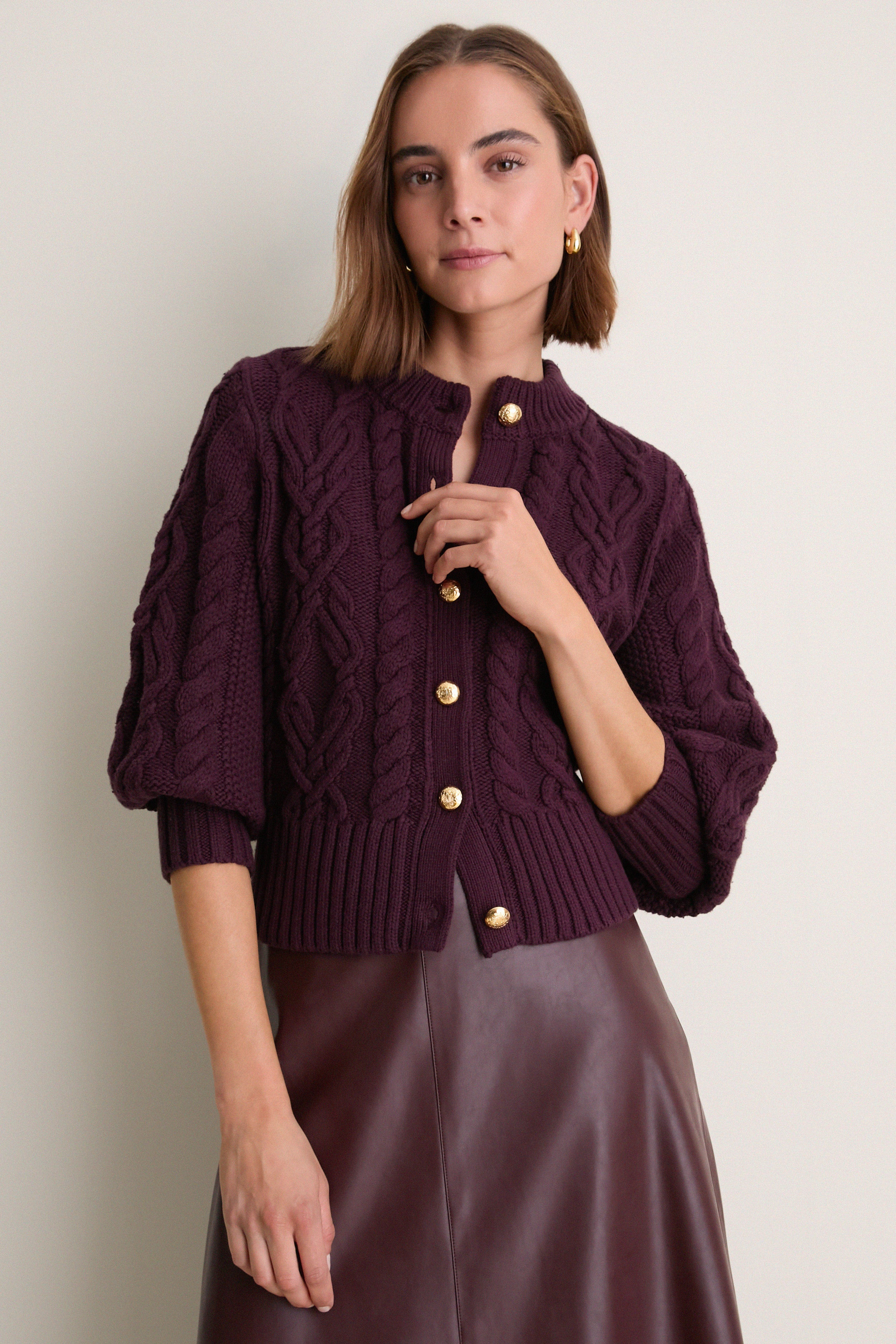 Plum Cotton Colette Cardigan | Tuckernuck (US)