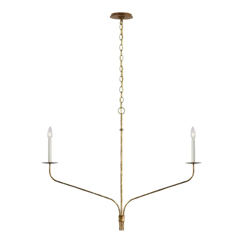 Ian K. Fowler for Visual Comfort Belfair Medium Two-Light Linear in Gilded Iron | Chairish