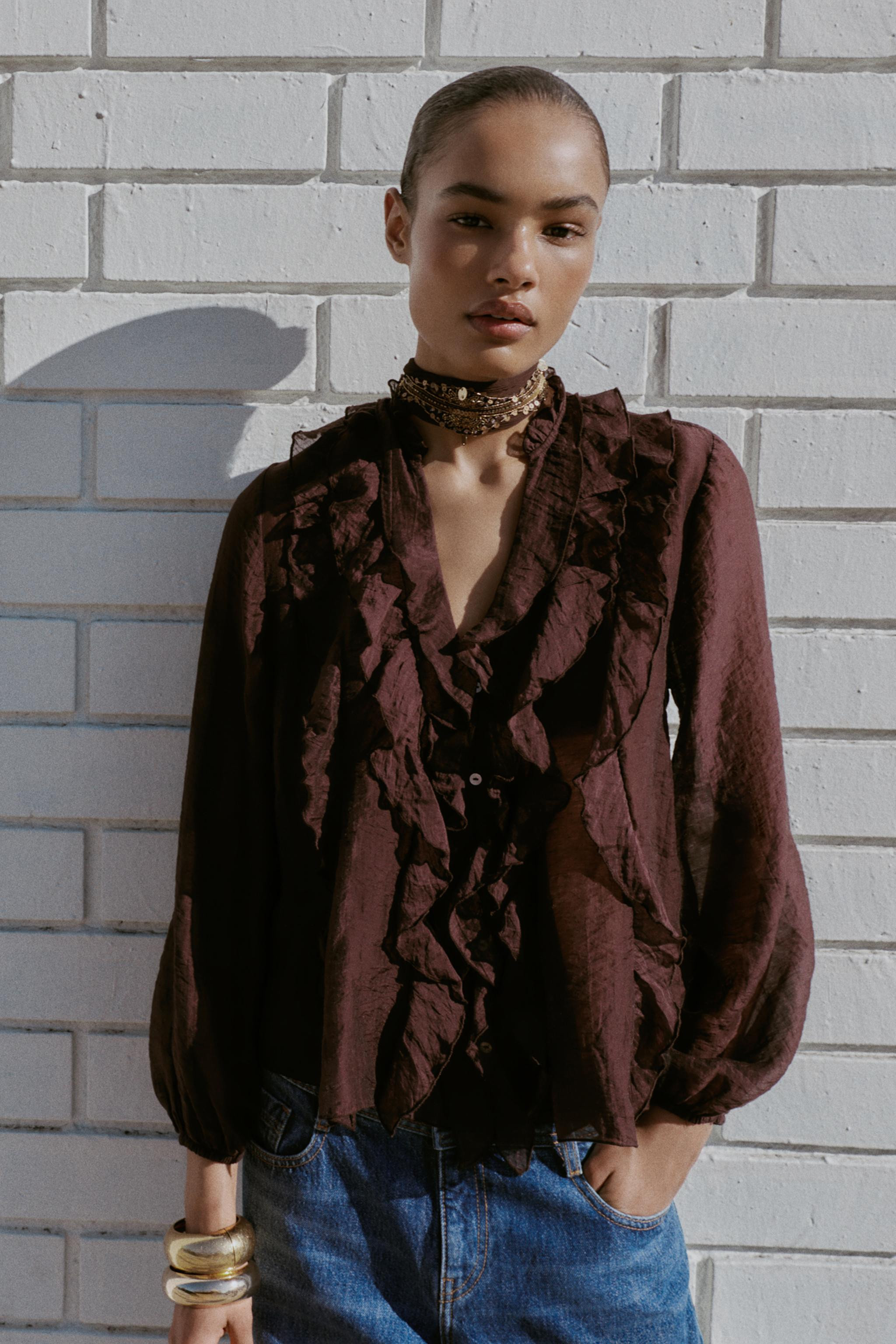 RUFFLED BLOUSE | Zara UK