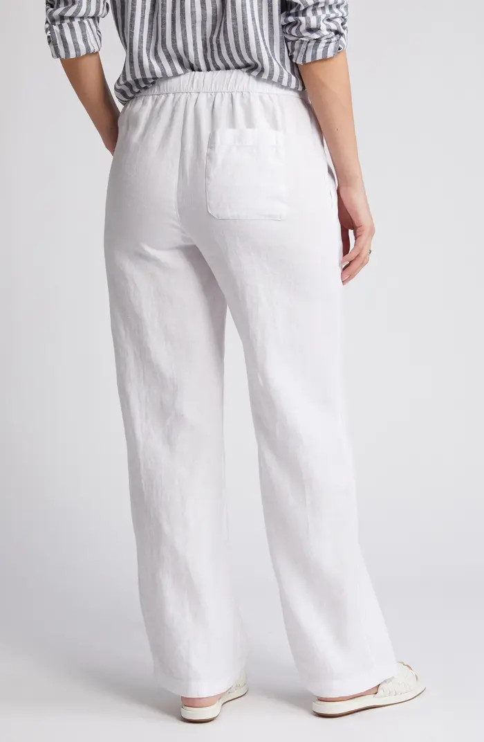 Drawstring Straight Leg Linen Pants | Nordstrom