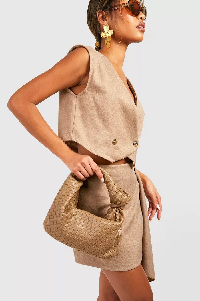 Woven Knot Handle Bag | Boohoo.com (UK & IE)