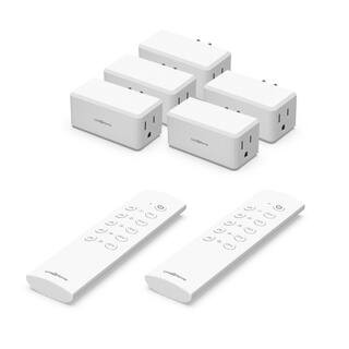 Wireless Indoor Remote Control Outlet Switch with 5 RCVs and 2 Remotes | The Home Depot
