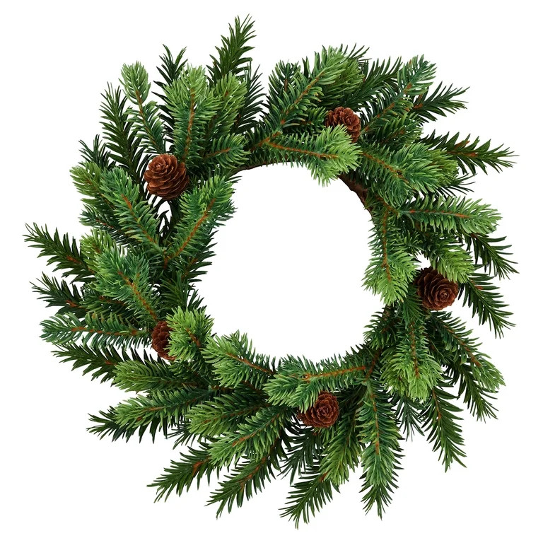 Evergreen with Pinecones Artificial Mini Christmas Wreath, Green, 11", by Holiday Time | Walmart (US)