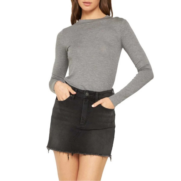 Women's Mica Denim Raw Hem Denim Skirt XSmall Black | Scheels