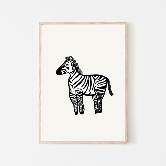 Zebra Art Print  Safari Theme Nursery Kids Bedroom & | Etsy | Etsy (US)
