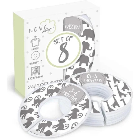 Closet Size Dividers | Set of 8 | Nursery Clothes Organization Sized from Newborn | 1 - 24 Months to | Walmart (US)