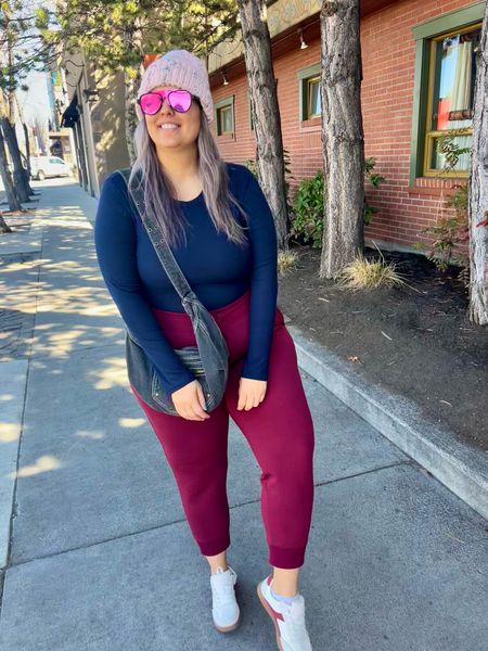 ✨SIZING•PRODUCT INFO✨
⏺ Maroon Joggers •• XL •• TTS @walmartfashion (other colors still available) but also linked maroon options from @amazonfashion 
⏺ Crewneck Blue Shirt •• linked similar 
⏺ Maroon Sneakers •• sized down 1/2 @walmartfashion but also linked similar maroon sneakers from @amazonfashion 
⏺ Sunglasses •• linked same version 
⏺ Denim Hobo Bag @walmartfashion 
⏺ Fave No Show Socks @amazon 
⏺ Pink Confetti Beanie •• linked similar 

#walmart #walmartfashion #walmartstyle walmart finds, walmart outfit, walmart look  #amazon #amazonfind #amazonfinds #founditonamazon #amazonstyle #amazonfashion #sneakersfashion #sneakerfashion #sneakersoutfit #tennis #shoes #tennisshoes #sneakerslook #sneakeroutfit #sneakerlook #sneakerslook #sneakersstyle #sneakerstyle #sneaker #sneakers #outfit #inspo #sneakersinspo #sneakerinspo #sneakerinspiration #sneakersinspiration #hat #hats #beanie #beanies #hatoutfit #beanieoutfit #hatoutfitinspo #beanieoutfitinspo #hatlook #beanielook #hatstyle #beaniestyle #hatfashion #beaniefashion #baseball #baseballhat #baseballcap #cap #trucker #truckerhat #truckercap #athletic #althleticwear #athleticoutfit #athleticstyle #athleticlook #athleticfashion #athleisure #athleisurewear #athleisureoutfit #athleisurelook #athleisurestyle #athleisurefashion #sport #sportyoutfit #sportoutfit #sportylook #sportlook #sportstyle #sportystyle #sportyfashion  #blue #darkblue #lightblue #navy #navyblue #babyblue #cobaltblue #grayblue #teal #tealblue #blueoutfit #blueoutfitinspo #bluestyle #blueshirt #bluepants #blueoutfitinspiration #outfitwithblue #bluelook 
#under10 #under20 #under30 #under40 #under50 #under60 #under75 #under100
#affordable #budget #inexpensive #size14 #size16 #size12 #medium #large #extralarge #xl #curvy #midsize #pear #pearshape #pearshaped
budget fashion, affordable fashion, budget style, affordable style, curvy style, curvy fashion, midsize style, midsize fashion




#LTKmidsize #LTKstyletip #LTKfindsunder50