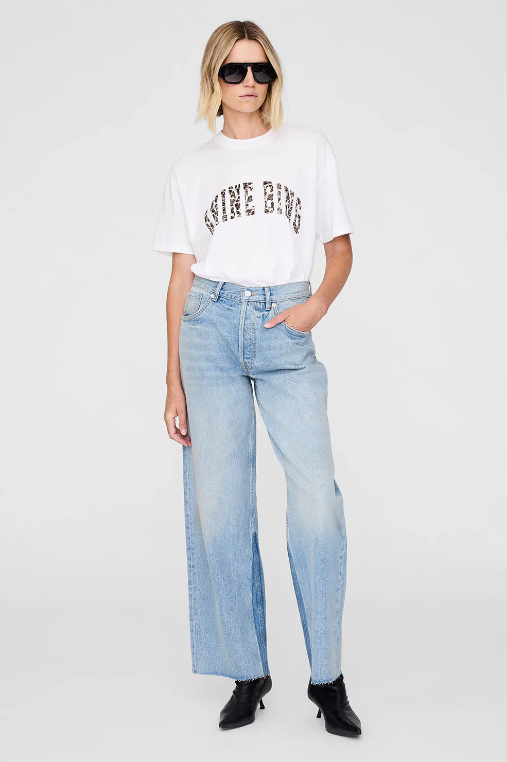 Walker Tee Anine Bing Leopard - Ivory | Anine Bing