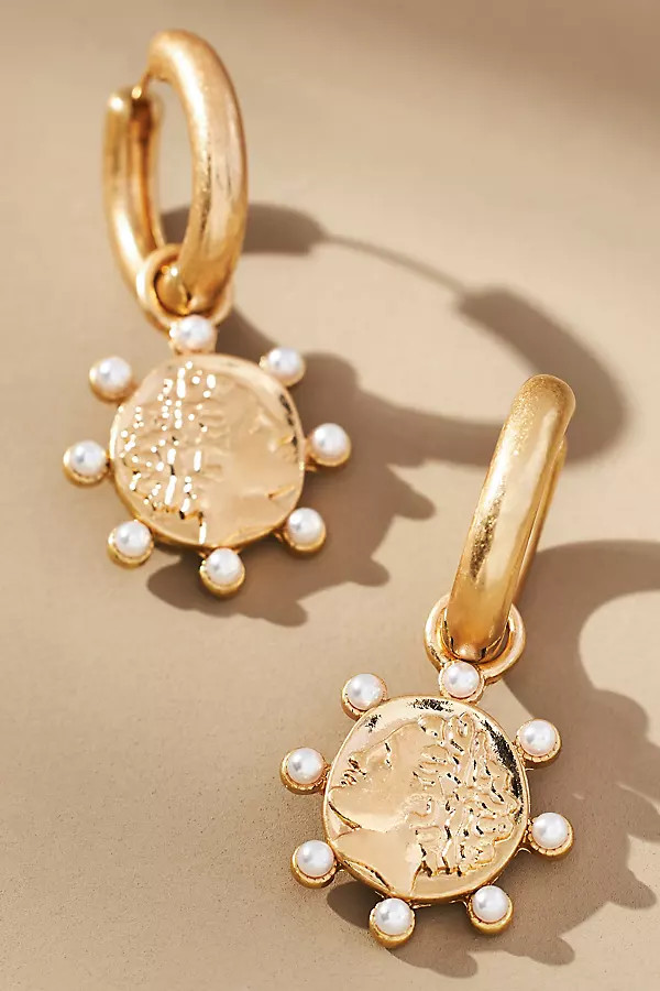 Coin Charm Huggie Earrings | Anthropologie (US)