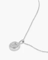 Baby Love Letters Medallion Necklace - Silver|White Diamondettes | Melinda Maria