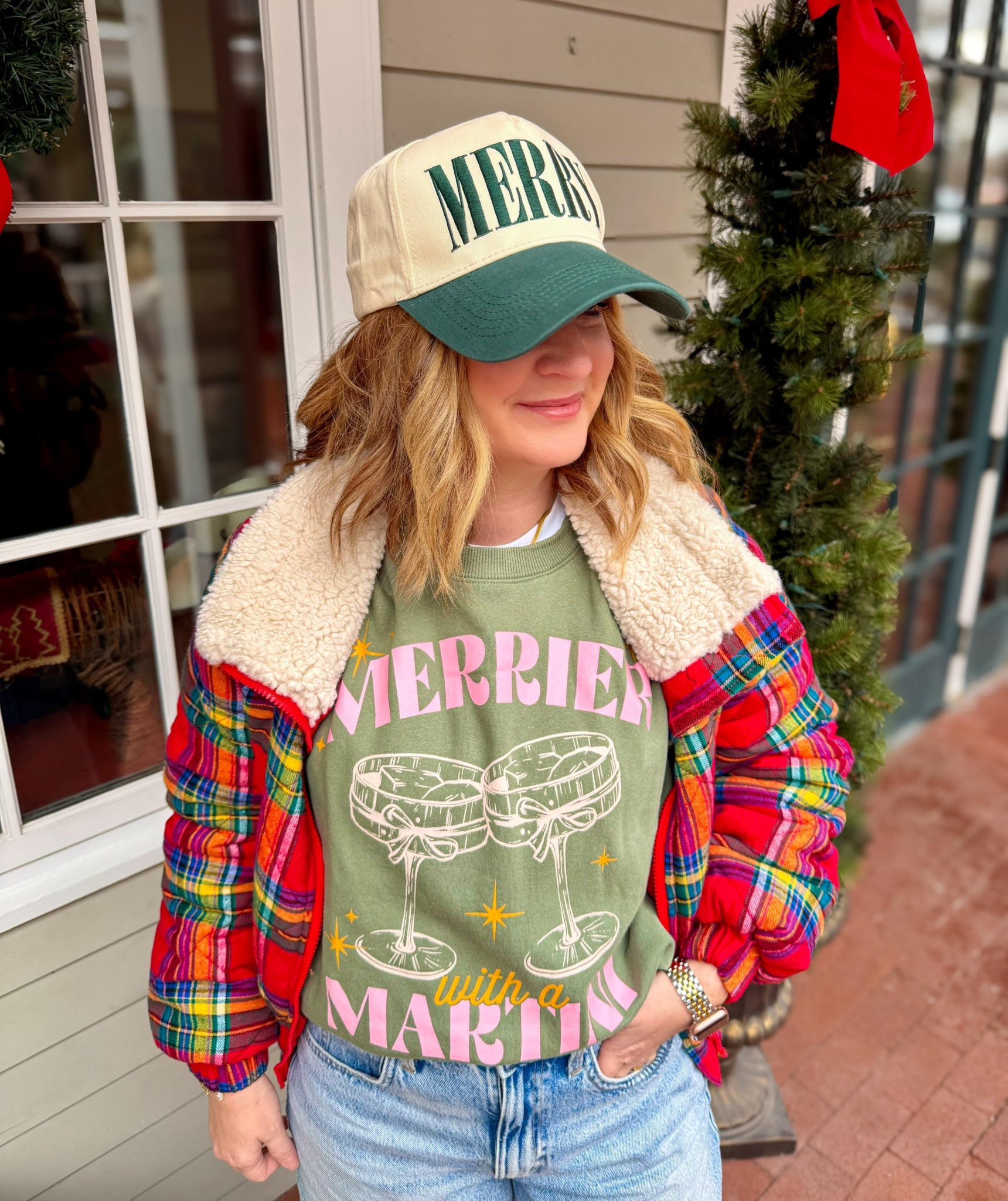 Christmas outfit 
Holiday look 
Christmas sweatshirt 


#LTKSeasonal #LTKHoliday #LTKOver40