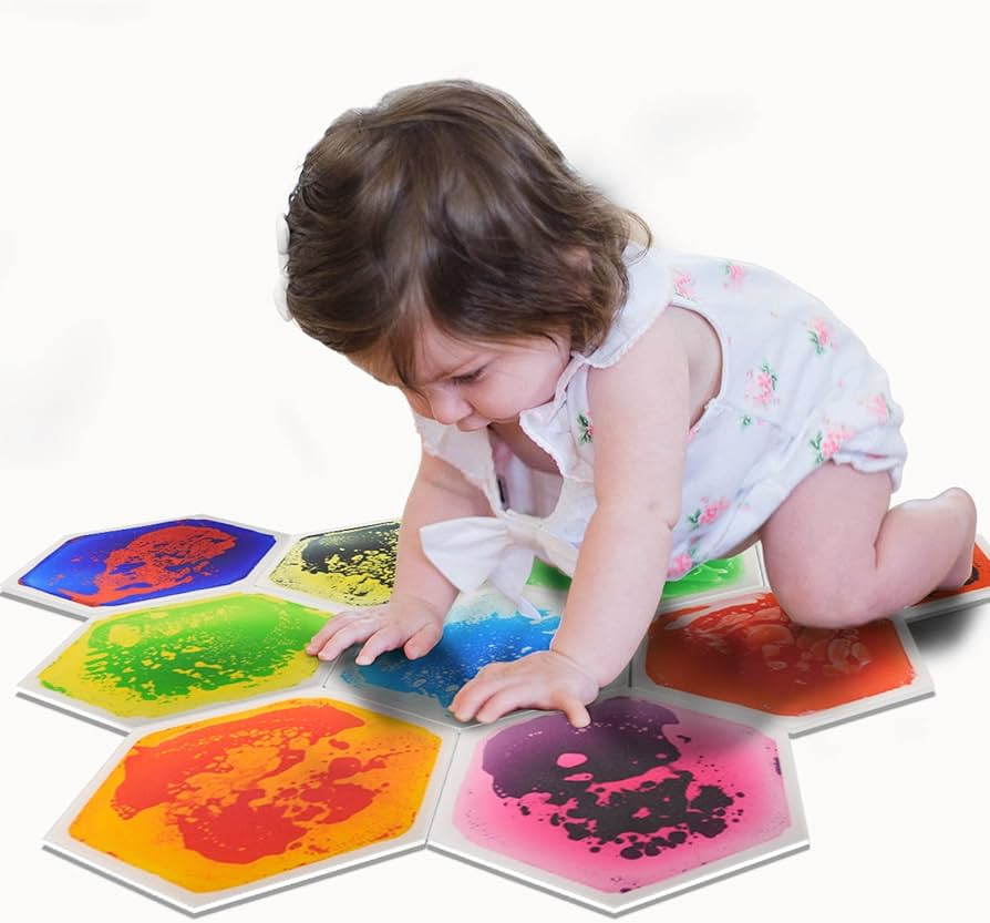 Art3d 6-Tile Hexagon Sensory Floor Tiles for Kids, Toddlers and Children, Colorful Liquid Sensory... | Amazon (US)