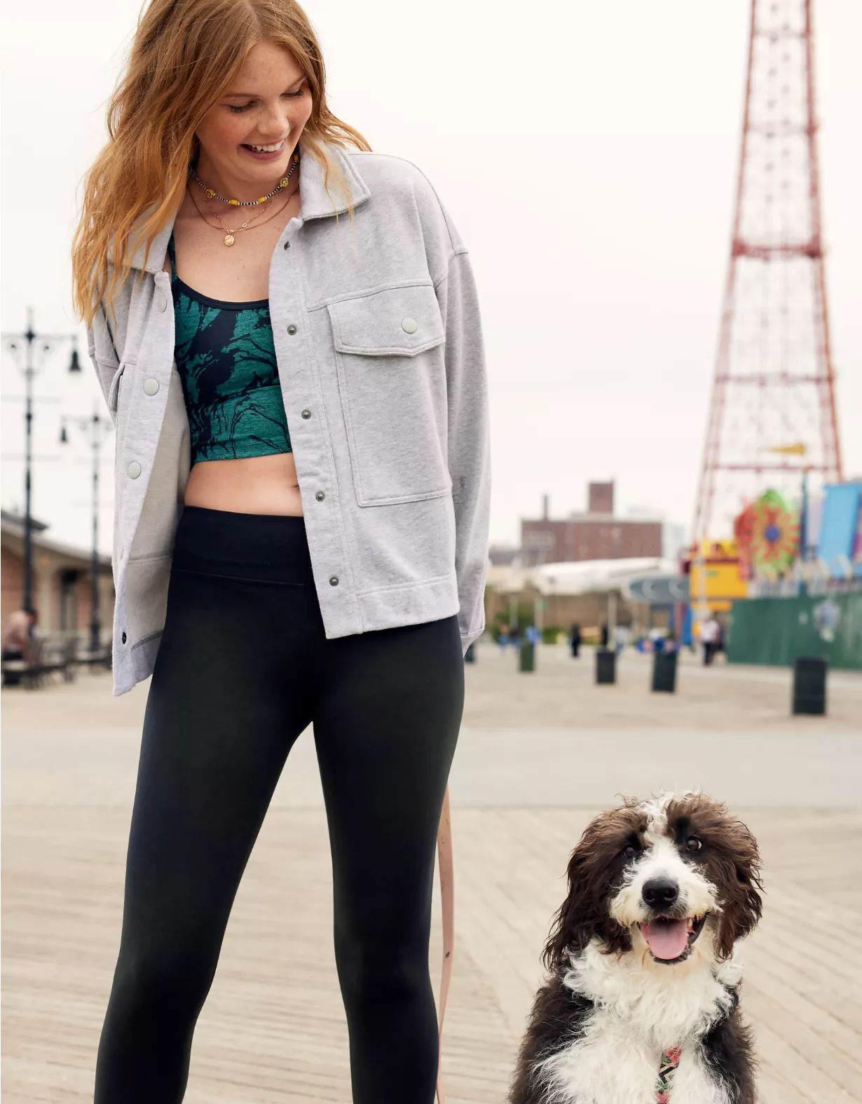 Aerie Fleece Cropped Shacket | American Eagle Outfitters (US & CA)