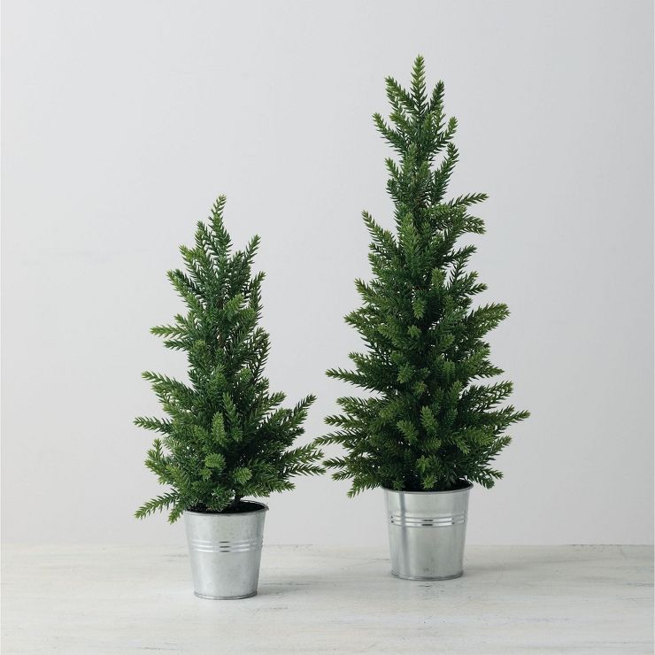 Sullivans Artificial Set of 2 Mini Trees 17.5"H & 13"H Green | Target