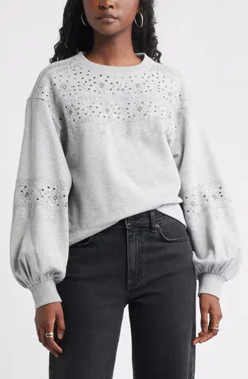 Sequin Embroidered Sweatshirt | Nordstrom