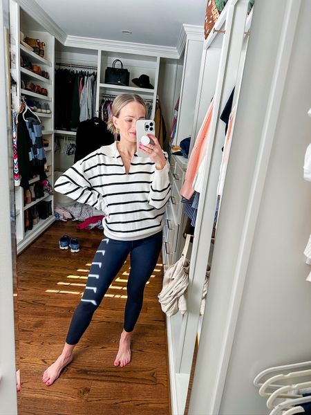 This striped collared sweater is from Amazon and runs TTS. Wearing a small. It’s on sale for under $40! Wearing an XS in these Amazon leggings. 

#LTKSeasonal #LTKSpringSale #LTKfindsunder100