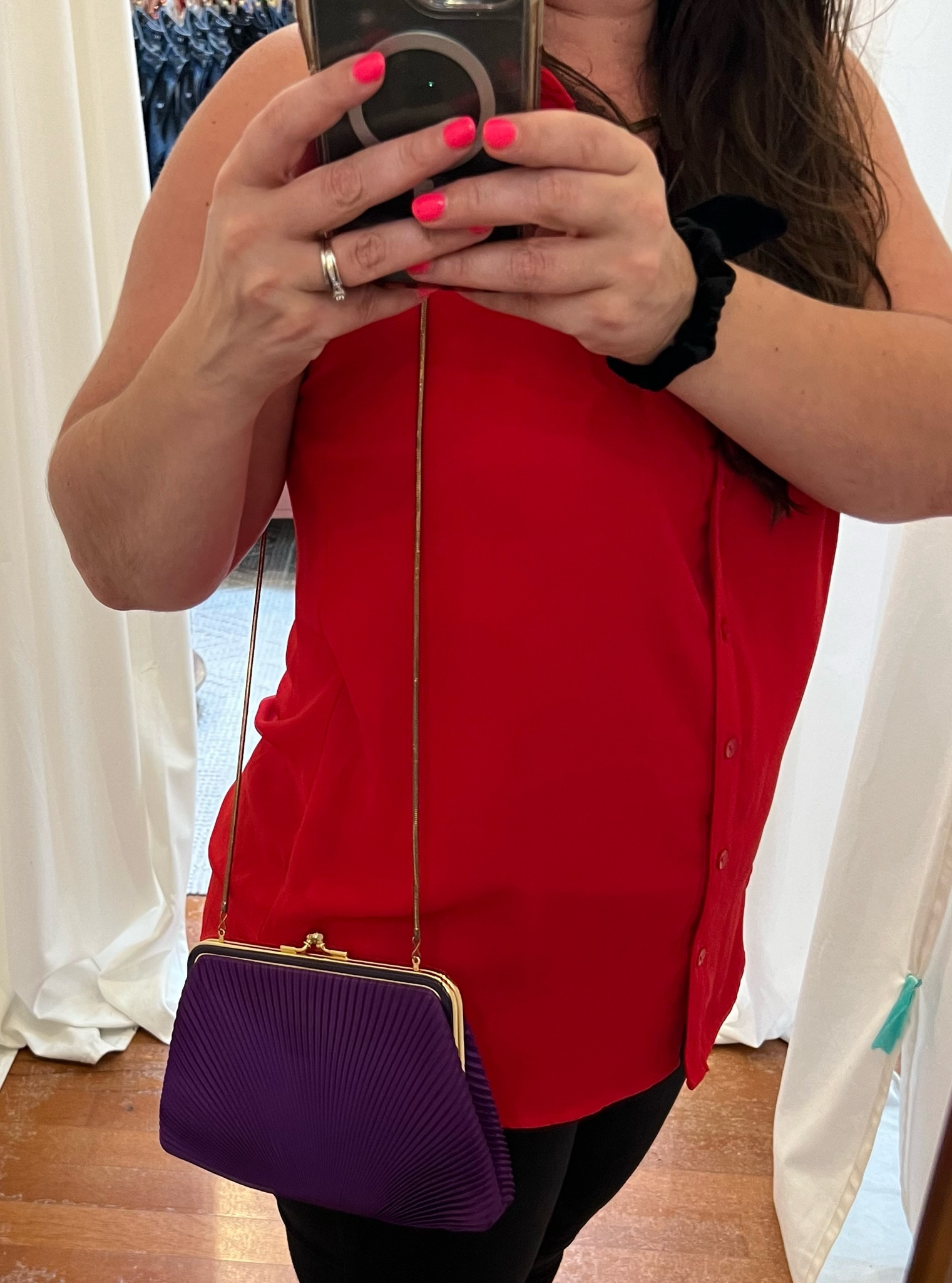 Jewel tones and crossbody purses for the win. Love this purple shade so much!