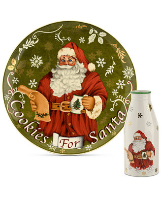Spode Christmas Tree Cookies for Santa Plate & Bottle - Macy's | Macy's