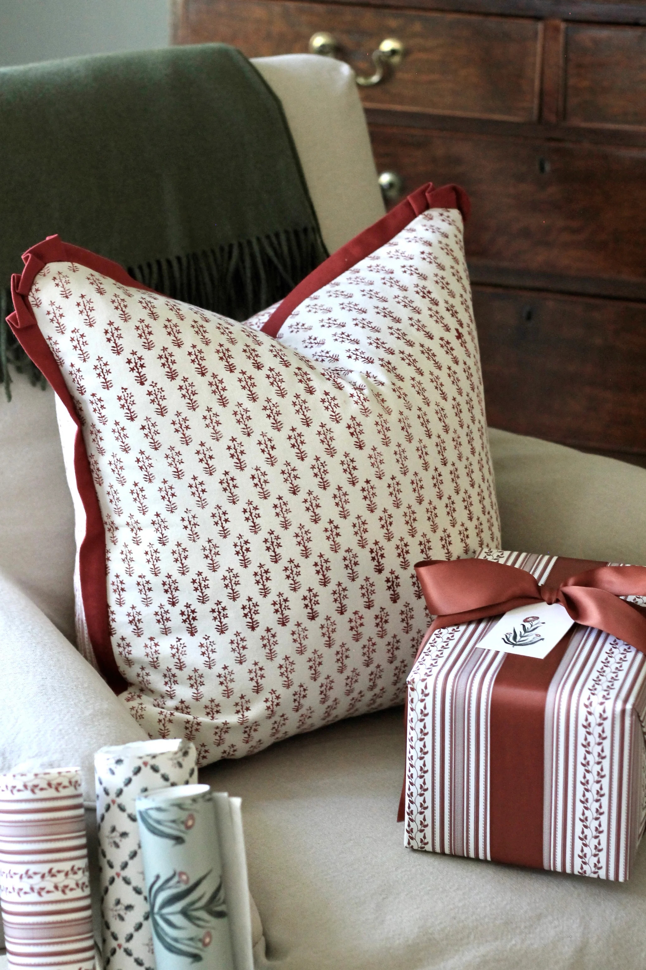Emma & Claire in Red Reversible Pillow Covers | 3 Sizes | JSH Home Essentials