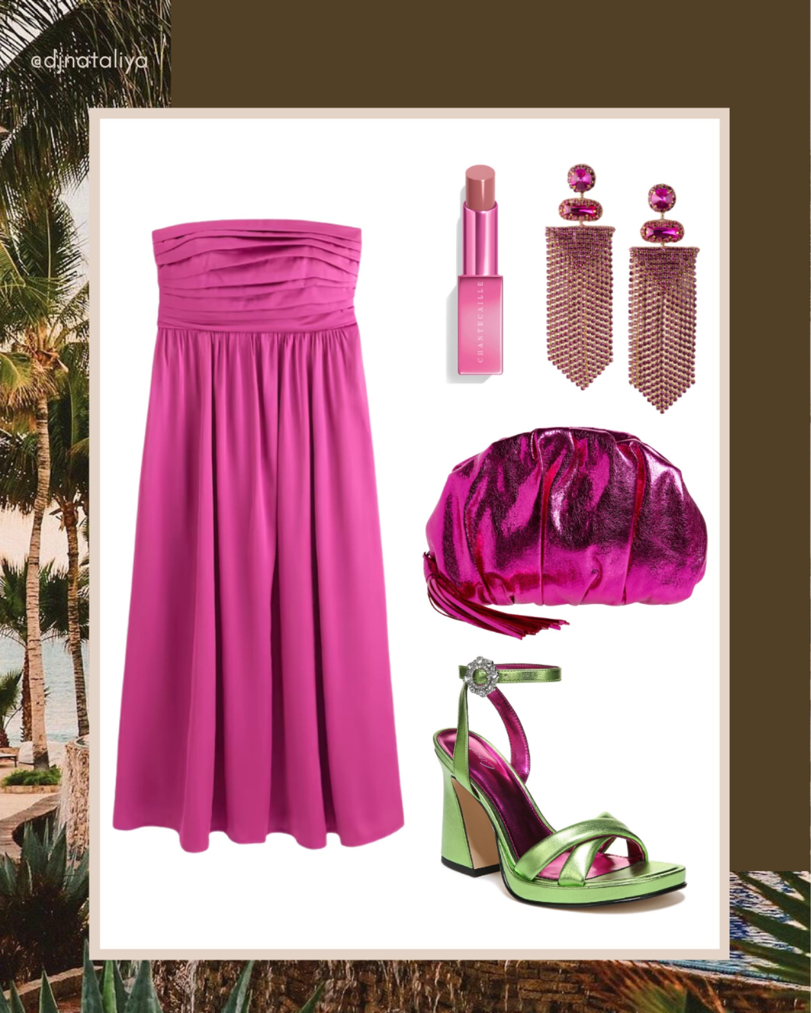 green emerald velvet dress Drawn Floral Print V Neck Tiered Woven Maxi Dress - Green / Pink main image 0