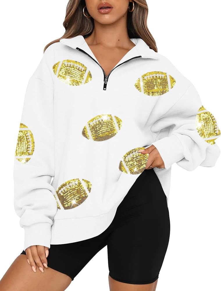 MAXIMGR Football Sweatshirt Women Game Day Sweatshirts Football Team Fans Pullover Shirt Sunday F... | Amazon (US)