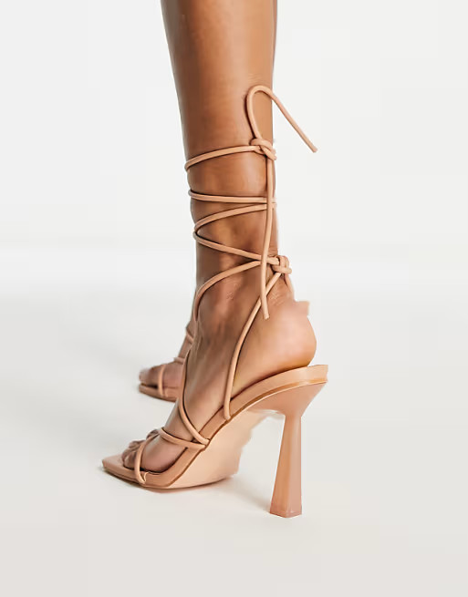 Public Desire Kian heel sandals in beige | ASOS (Global)