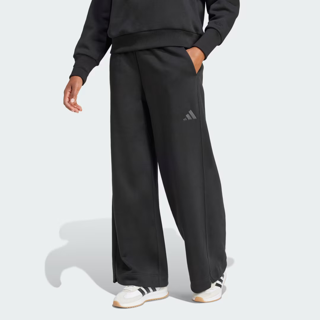 adidas ALL SZN Fleece Loose Wide-Leg Pants Black L - Womens Originals Pants | adidas (US)