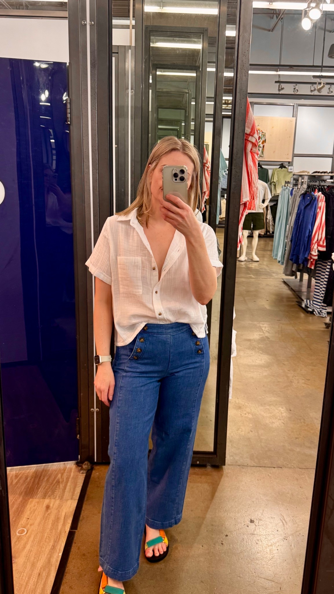 Old Navy with 50 % off through Memorial Day weekend. 
These jeans fit like a dream, and looked so cute with any top I tried. They are stretchy and fit me true to size. If you are curvy you may be able to size down so the waist isn’t too big. I’m in a 2 here. 
The top is oversized but not enough so I’d recommend sizing up for this one. I’m in a medium. 


#LTKSaleAlert #LTKSeasonal #LTKStyleTip