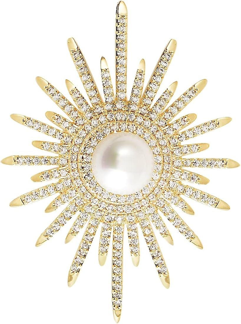 ​Rhinestone Brooches for Women,Pearl Brooch Pin Women's,Gold Fashion Jewelry Wedding Dress Girl... | Amazon (US)