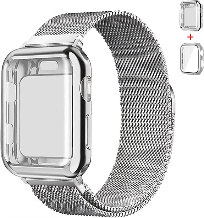 Magnetic Band and Case for Apple Watch Band 40mm 41mm 38mm 44mm 45mm 46mm 42mm Women/Men,Stainles... | Amazon (US)