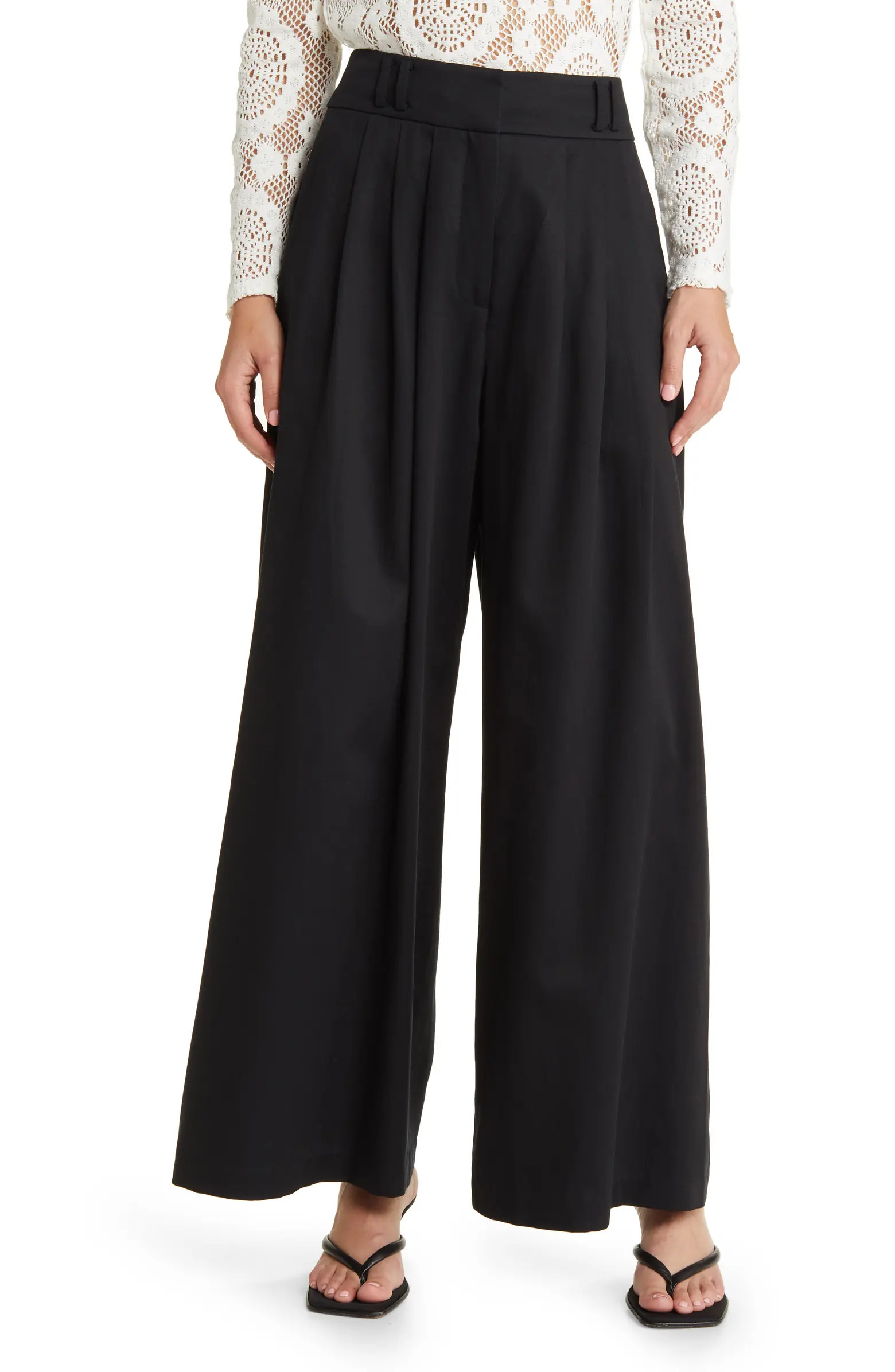 High Waist Pleat Front Wide Leg Trousers | Nordstrom