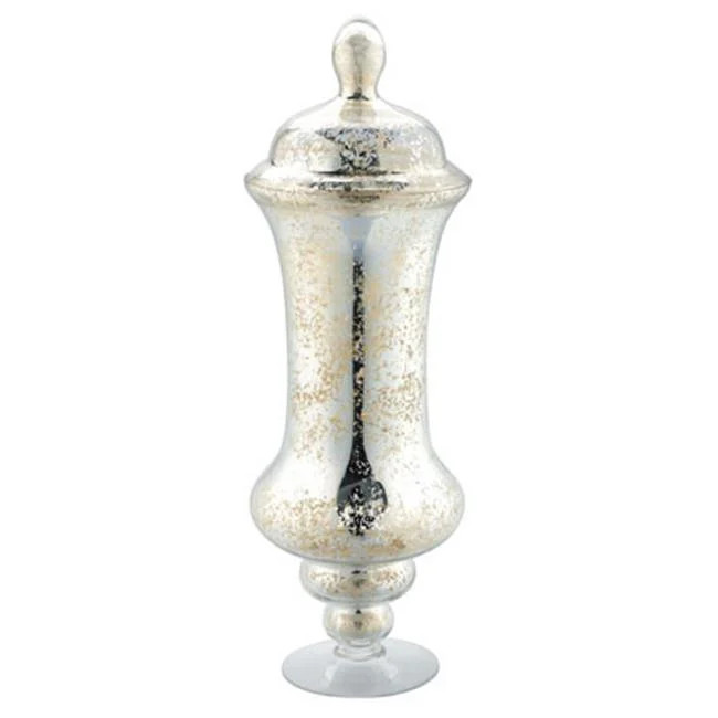 Diamond Star 69074S 23.5 x 8 in. Glass Silver Metallic Apothecary Jar, Silver - Walmart.com | Walmart (US)