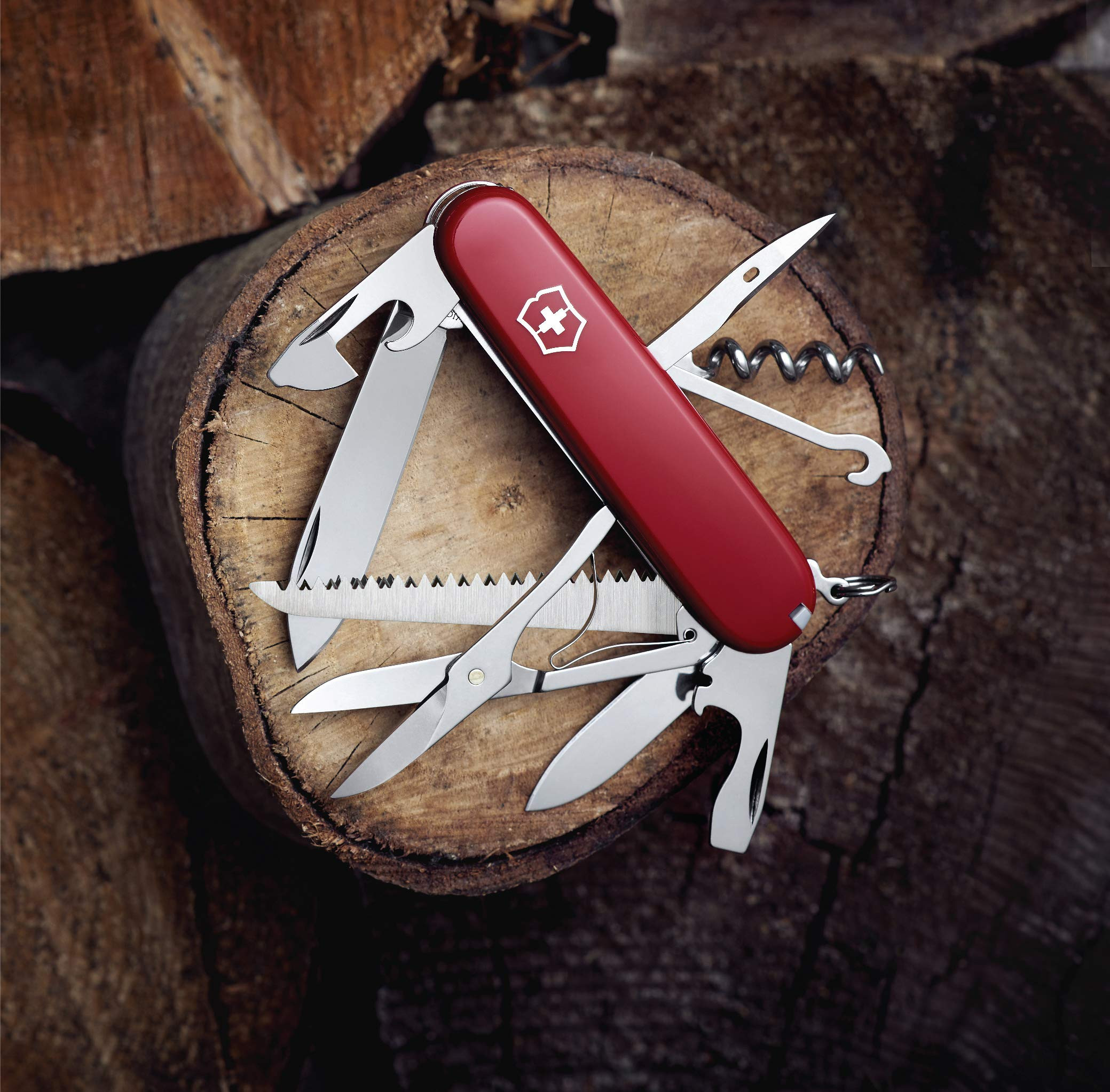 Victorinox Huntsman Swiss Army Knife, 15 Functions, Swiss Made Pocket Knife with Large Blade, Scr... | Amazon (US)