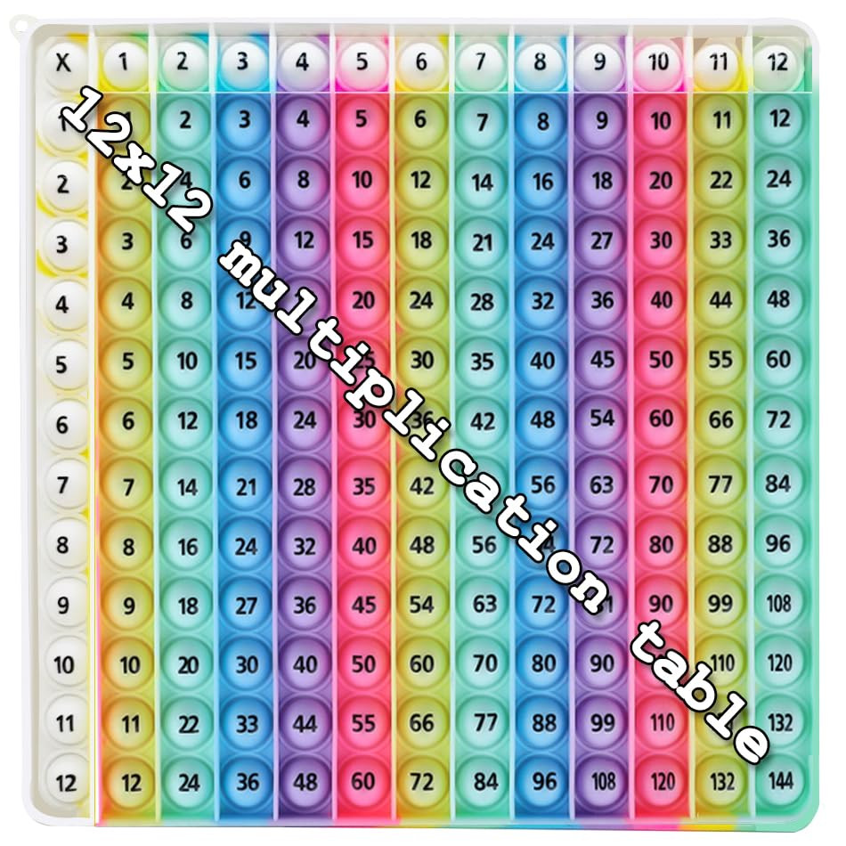 Rainbow Multiplication Table Pop Fidget Toy, Educational Math Learning Board Game, 12x12 Times Ta... | Amazon (US)