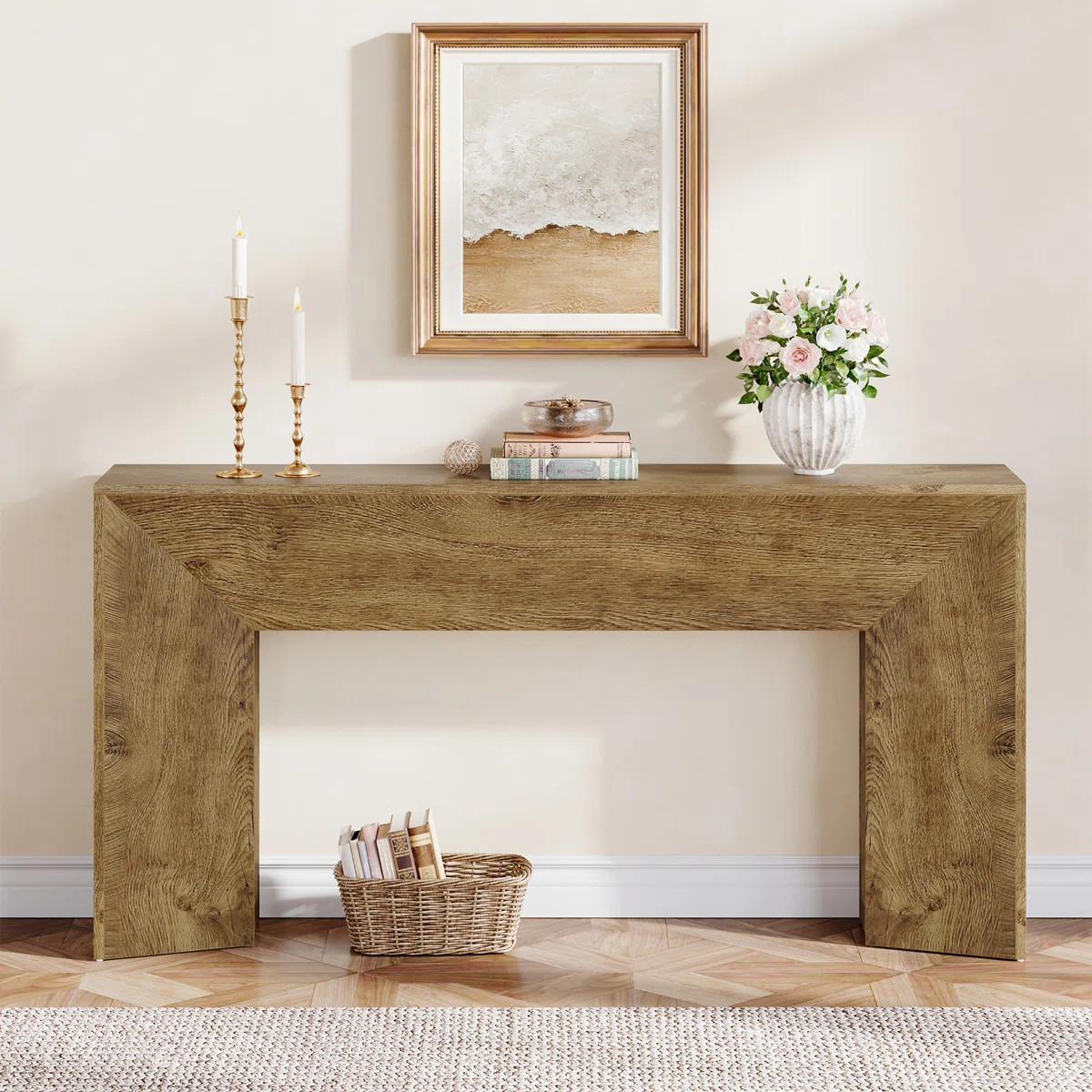 63-Inch  Entryway Console Table，Modern Sofa Table Behind Couch | Wayfair North America