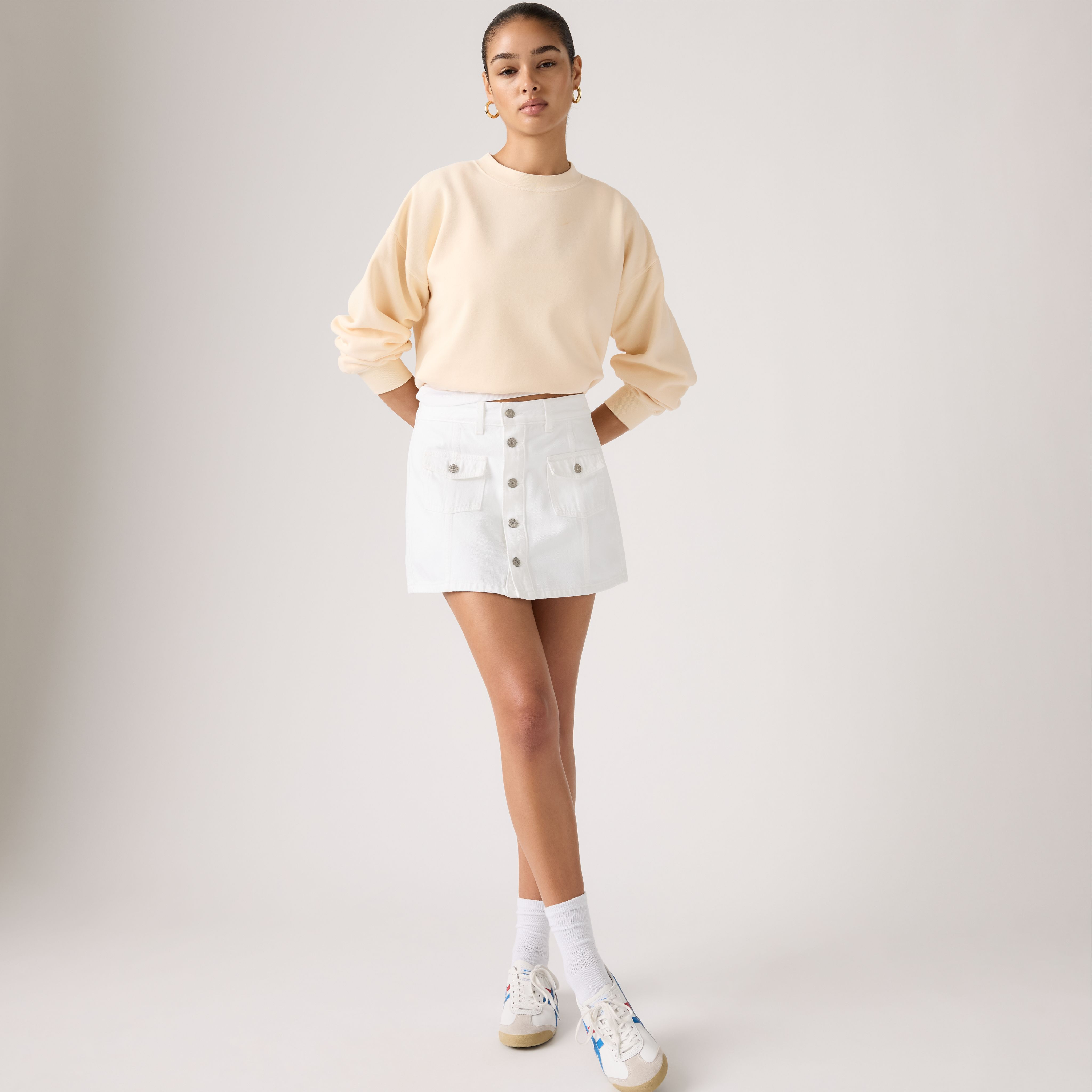 Levi's Button Front Skort - Women's - 25 - White | Levi's UK