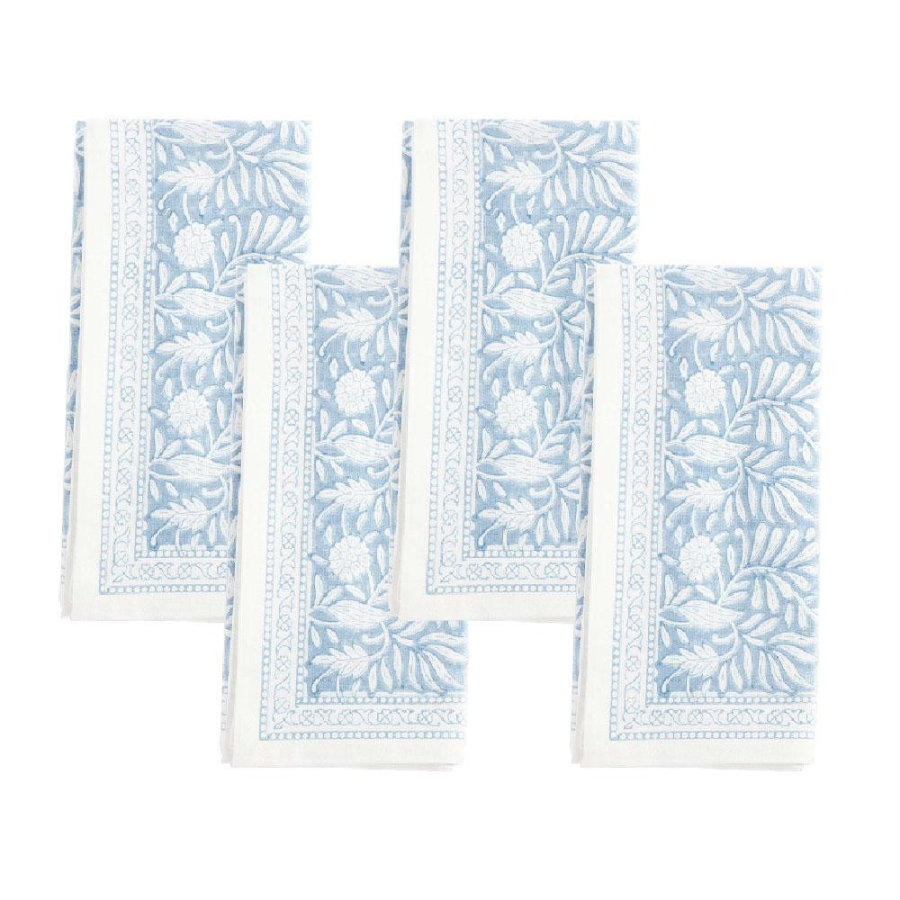Jasmine Napkins Blue, Set of 4 | Amanda Lindroth