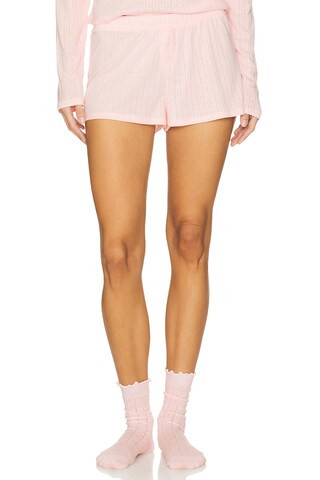 Pointelle Sleep Shorts in Blush | Revolve Clothing (Global)