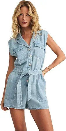 Z SUPPLY Women's Dash Twill Romper | Amazon (US)