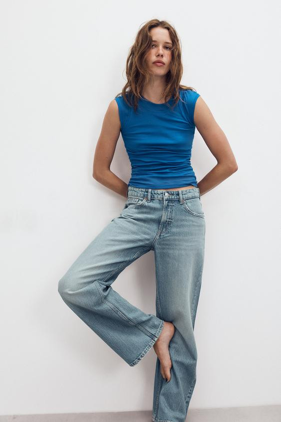 Zara - Trf Relaxed Fit Mid-Waist Jeans - Chocolate - Eu 34 (Au 6) - Woman | Zara AU