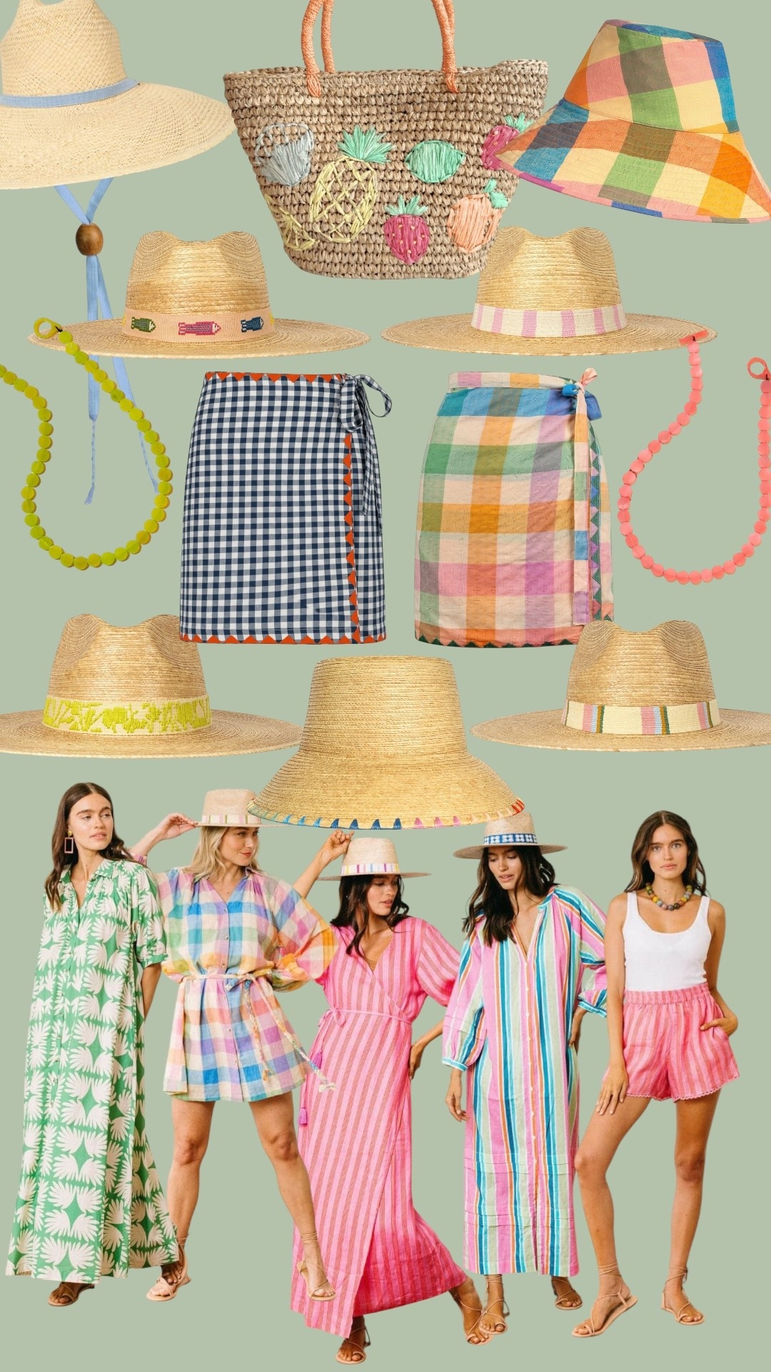 New summer accessories, and vacation travel looks swimsuit, must haves