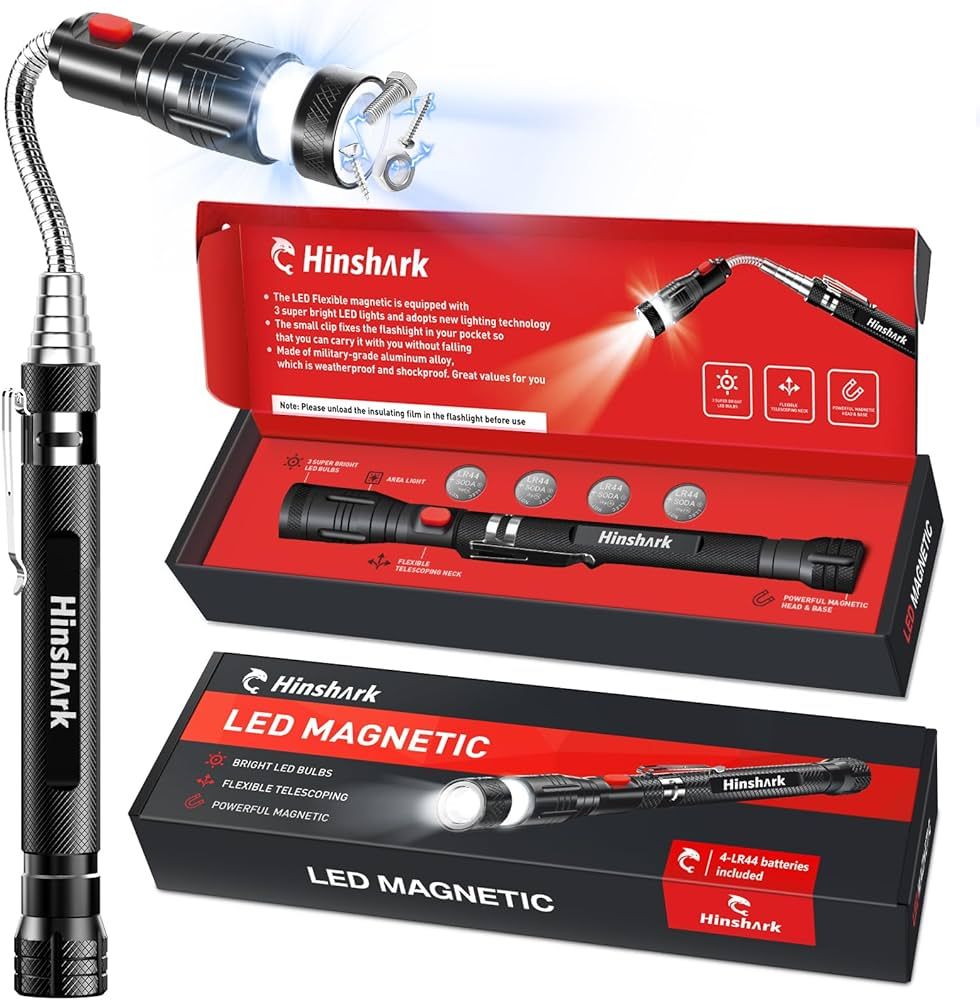 Gifts for Men, Stocking Stuffers for Men, Telescoping Magnetic Flashlight Pickup Tool, Christmas ... | Amazon (US)