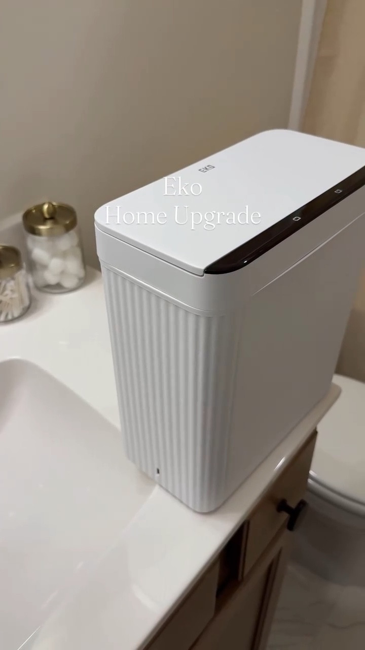 Bathroom upgrades that actually make life easier. This motion sensor trash can has a sleek design, touchless, and it even comes with extra bags. #homeupgrade #bathroomupgrade

#LTKHome