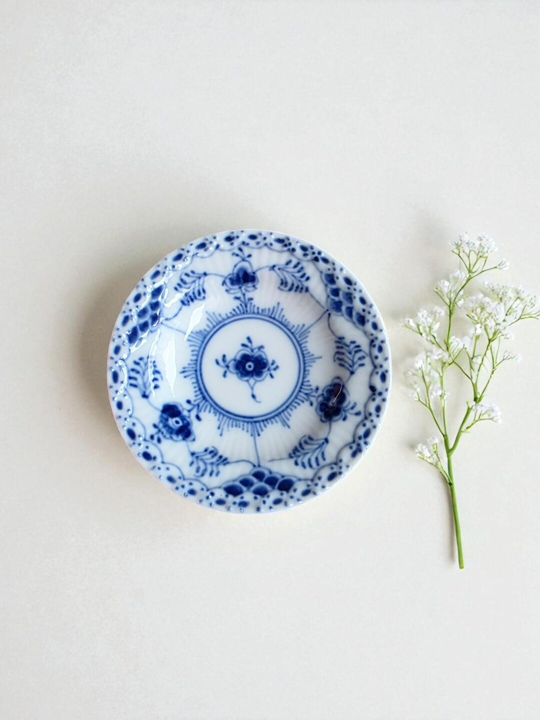 Royal Copenhagen Blue Fluted Half Lace Plate #504 – 1960s, Hand-Painted | Etsy (US)