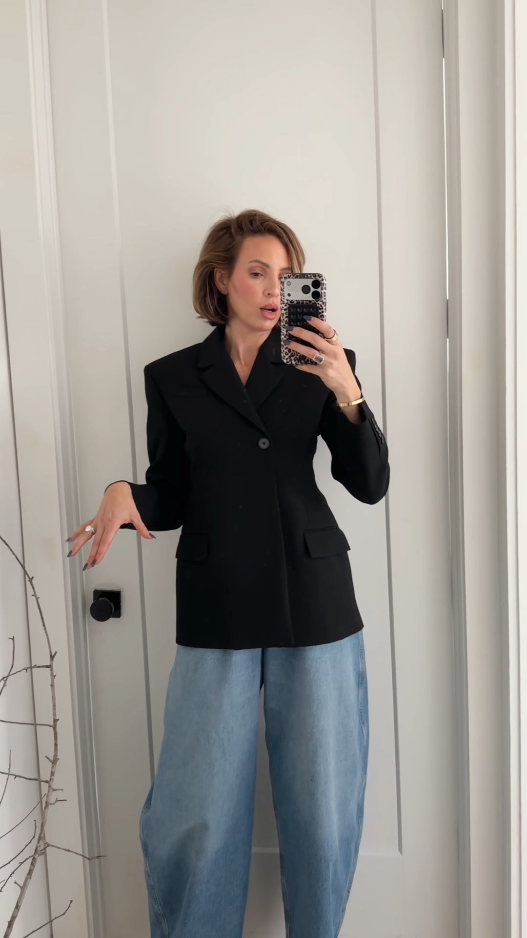 I’m wearing a small in the blazer. It is insane! I cannot believe it’s not sold out yet. The jeans run true to size but if you’re in between sizes, definitely size up. Heels run tts 

#LTKdayinmylife #LTKShoeCrush #LTKWorkwear