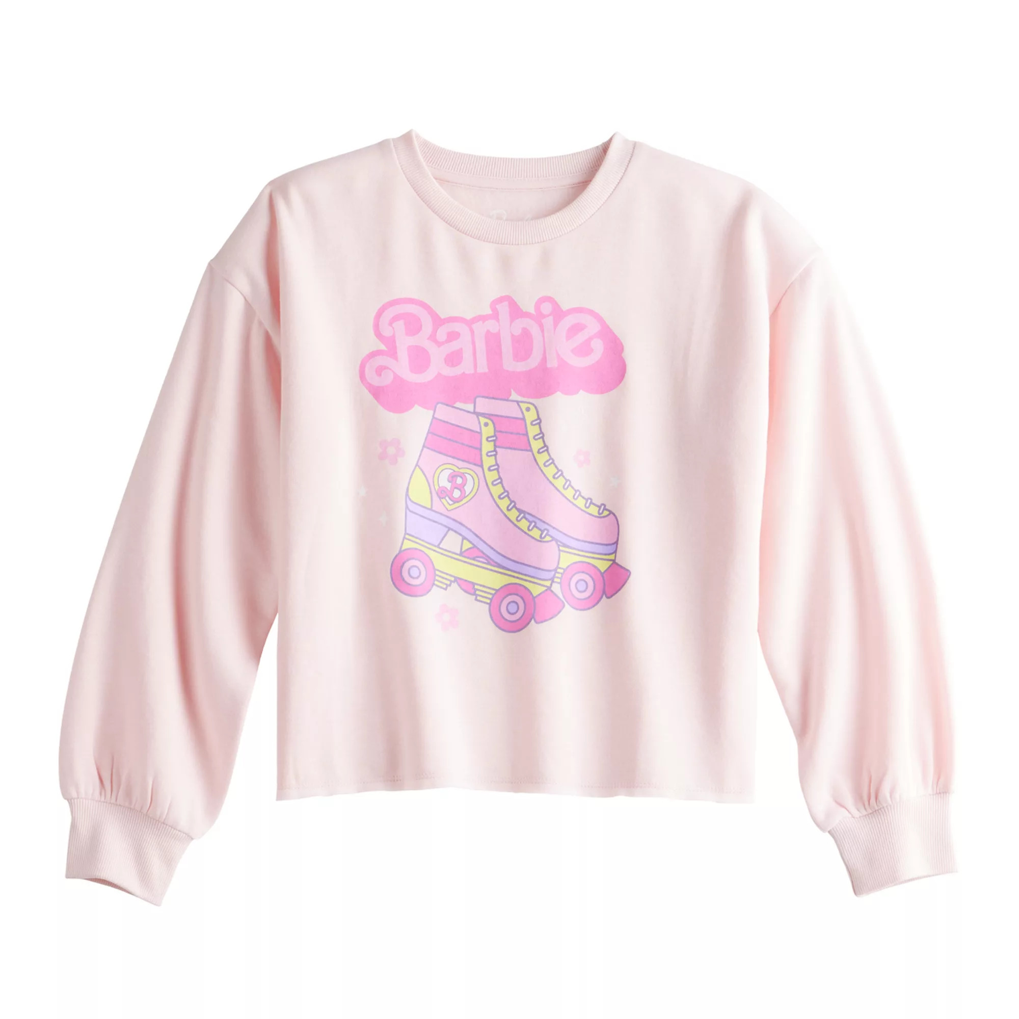 Girls 7-16 Barbie Rollerblade Crop Sweatshirt | Kohl's