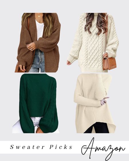 Amazon sweater picks, cardigans, sweater dress, lantern sleeve, neutrals, turtleneck, fall, winter 

#LTKSeasonal #LTKunder100 #LTKstyletip