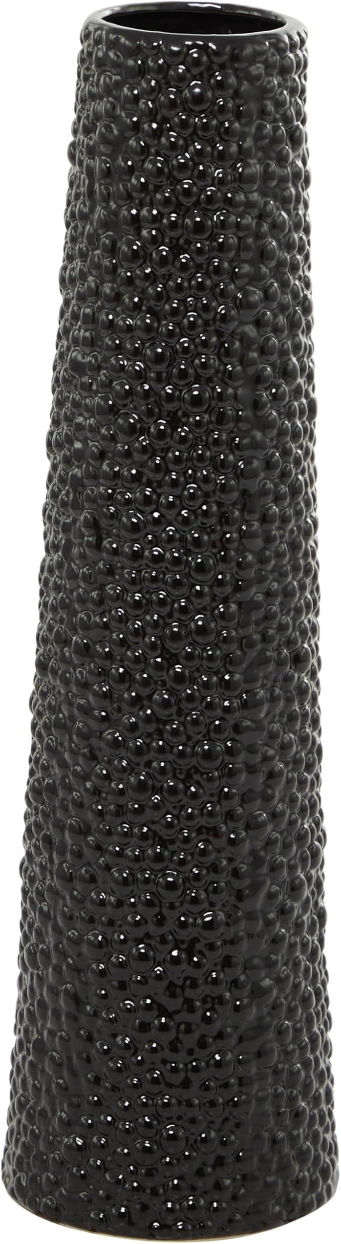 Deco 79 Ceramic Vase with Bubble Texture, 7" x 7" x 25", Black | Amazon (US)