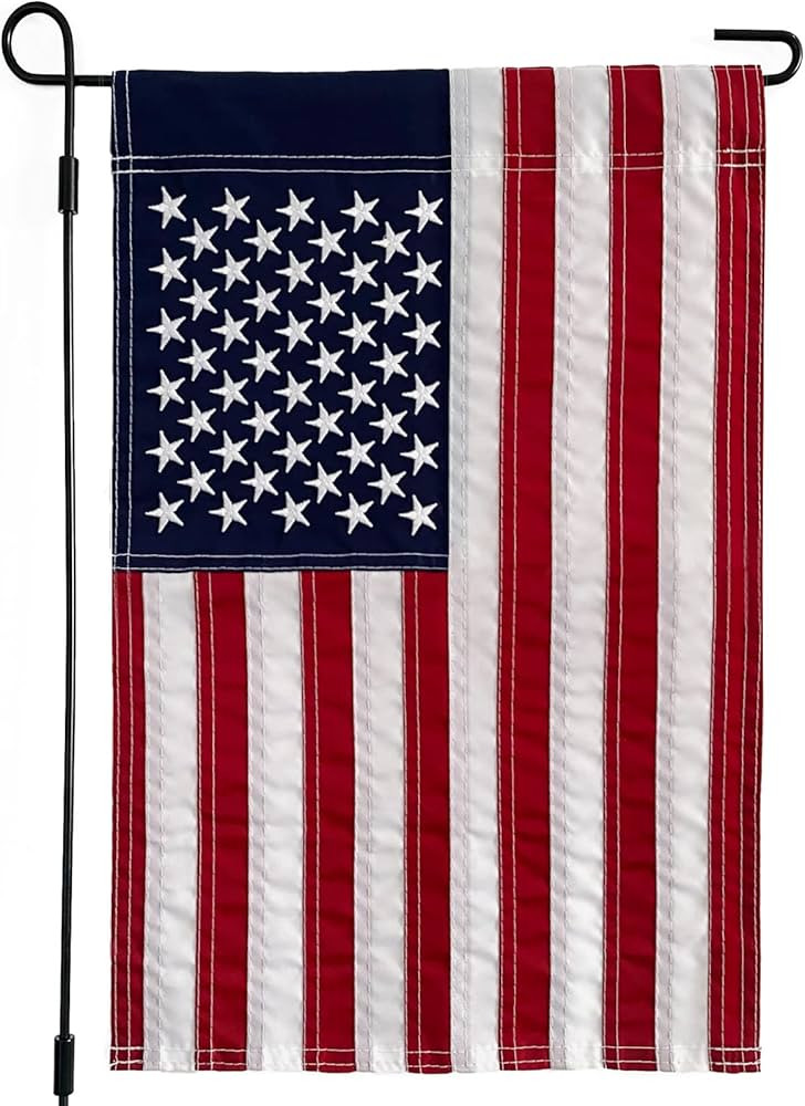 Embroidered American Flag Garden Flag - 12 x 18 Inches Outdoor Patriotic Americana Decor for Home... | Amazon (US)