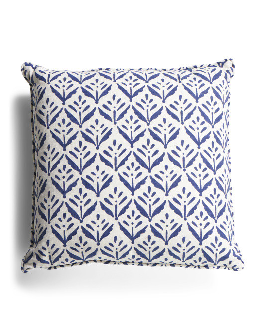 20x20 Block Print On Cotton Slub Pillow | TJ Maxx